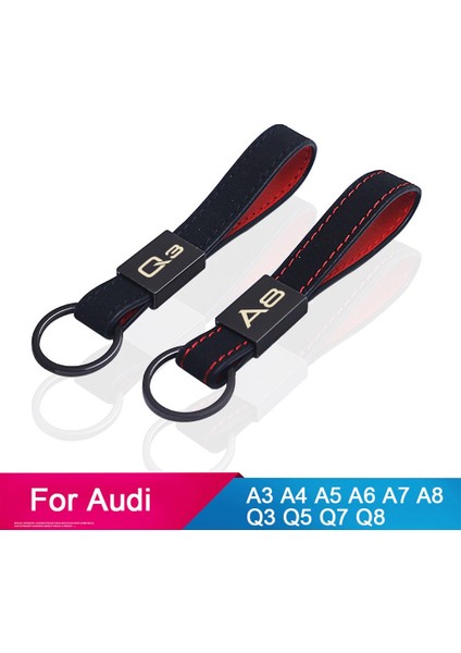 Q8 Kürk Araba Anahtarlık Çevirin Li Metal Audi A1 Al A4 B8 Q8 A5 A6 A7 A8 Q3 Q5 Q7 Qf Aksesuarları (Yurt Dışından)