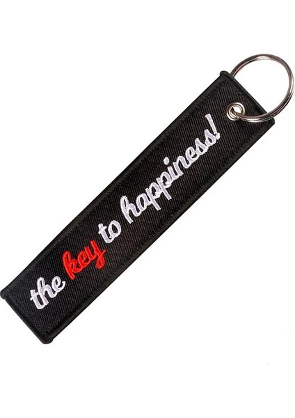 Mutluluğun Anahtarı Moda Nakış Araba Anahtarlıklar Asla Vazgeçme Çift Taraflı Etiket Motosiklet Anahtarları Için Yenilik Anahtarlık Anahtarlık Erkekler Boyfriend Hediye (Yurt Dışından)