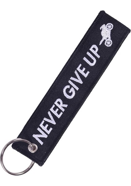 Mutluluğun Anahtarı Moda Nakış Araba Anahtarlıklar Asla Vazgeçme Çift Taraflı Etiket Motosiklet Anahtarları Için Yenilik Anahtarlık Anahtarlık Erkekler Boyfriend Hediye (Yurt Dışından) fırsatları