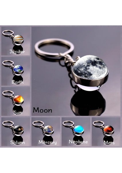 M-1-1087 - 1 Adet 1 Adet Sıcak Satış Anahtarlık Cam Top Kolye Erkek Kadın Noel Hediyesi Çift Taraflı Cam Top Araba Anahtarlık Noel Dekorasyon (Yurt Dışından) indirimleri