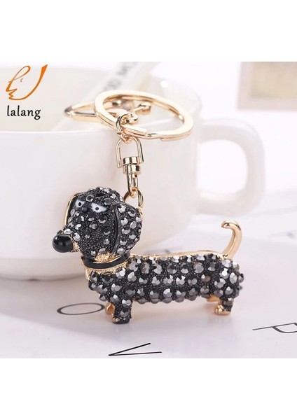 Beyaz Moda Köpek Dachshund Araba Anahtarlık Anahtarlık Charm Kolye Tuşları Tutucu Anahtarlık Kadın Kız Hediye Araba Styling Iç Aksesuarlar (Yurt Dışından) fiyatları