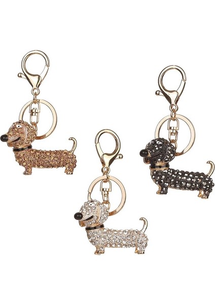 Beyaz Moda Köpek Dachshund Araba Anahtarlık Anahtarlık Charm Kolye Tuşları Tutucu Anahtarlık Kadın Kız Hediye Araba Styling Iç Aksesuarlar (Yurt Dışından) indirimleri