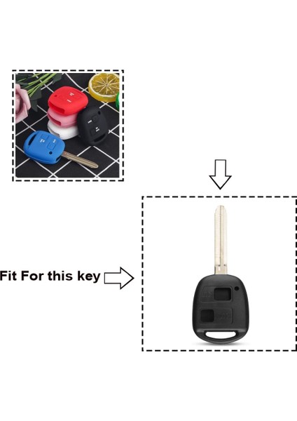 Beyaz Keyyou 2 Düğmeler Silikon Araba Uzaktan Anahtarlık Kabuk Kapak Kılıf Toyota Camry Rav4 Prado Corolla Avensıs Land Cruıser Yarıs (Yurt Dışından) modelleri