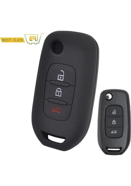 Silikon Araba Flip Anahtar Durumda Renault Kadjar Captur Sembol Koleos Megane Kapak Anahtarsız Uzaktan Fob Kabuk 3 Düğme (Yurt Dışından)