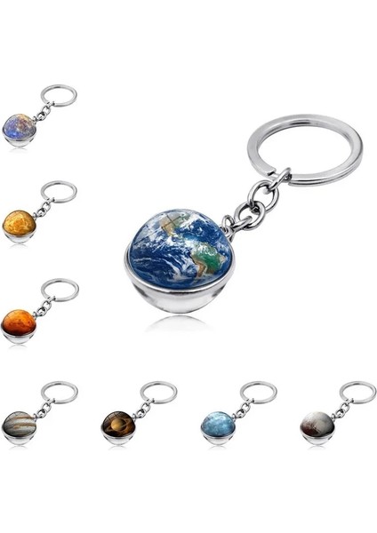W-1-730 - 1 Adet Güneş Sistemi Gezegen Anahtarlık Galaxy Bulutsusu Uzay Anahtarlık Ay Dünya Güneş Mars Sanat Resmi Çift Taraflı Cam Top Araba Anahtarlık (Yurt Dışından) fırsatları