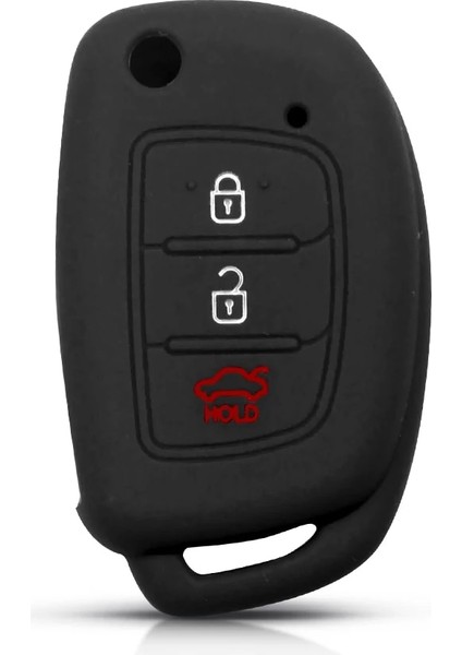 Siyah Keyyou 3 Düğmeler Hyundai Creta Tucson Elantra Santa Fe X25 IX35 Kıa Uzaktan Silikon Anahtar Kapak Kılıf (Yurt Dışından)
