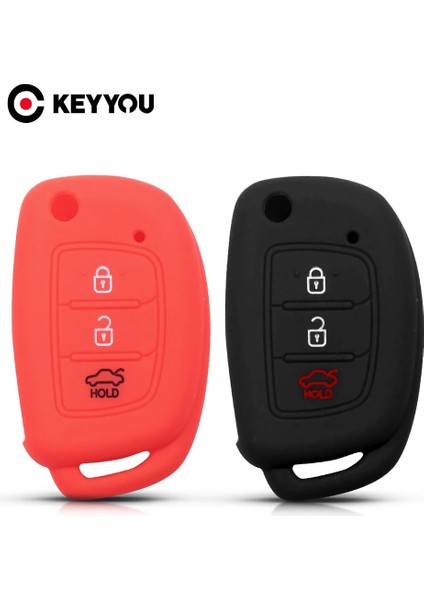 Siyah Keyyou 3 Düğmeler Hyundai Creta Tucson Elantra Santa Fe X25 IX35 Kıa Uzaktan Silikon Anahtar Kapak Kılıf (Yurt Dışından) modelleri