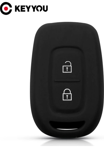 Siyah Keyyou Silikon Kauçuk Araba Anahtarı Durum Kabuk Renault Duster Dacia Scenic Master Megane Fob 2 Düğme Uzaktan Anahtar Kapağı (Yurt Dışından)