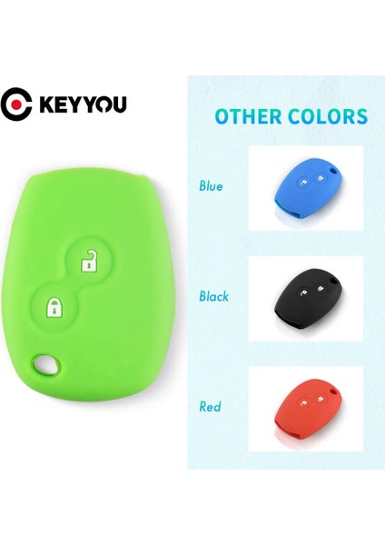 3 Düğme Mavi Keyyou Düğmeleri Renault Kangoo Dacıa Sandero Scenic Megane Captur Twingo Modus Silikon Araba Anahtarı Kapağı Fob Uzaktan Anahtar Kutu (Yurt Dışından)