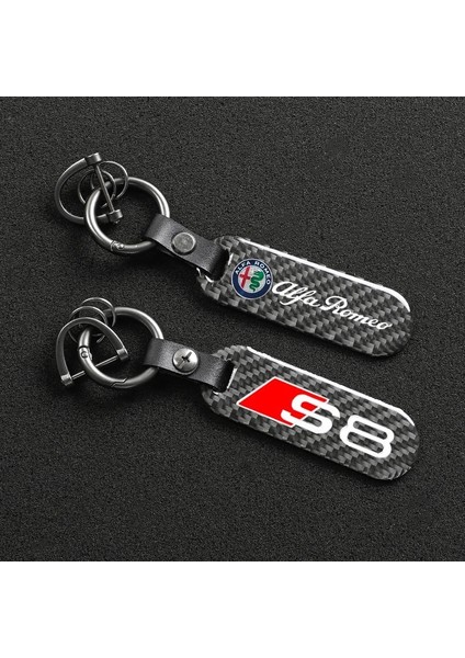 Alfa Romeo Için 4s Karbon Fiber Araba Logosu Keycha Derece Dönen At Nalı Yüzükler Alfa Romeo Giulietta Giulia Mito Spide (Yurt Dışından) modelleri