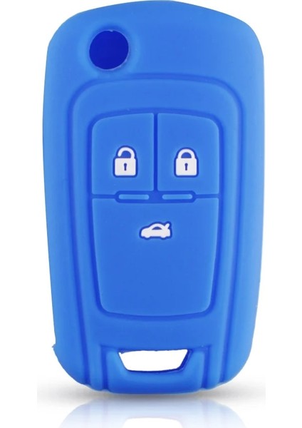 Mavi Keyyou Silikon Uzaktan Araba Anahtarları Kapak Kılıf Buick Opel Vauxhall Astra J Corsa E Insignia Zafira C Chevrolet (Yurt Dışından) fiyatları