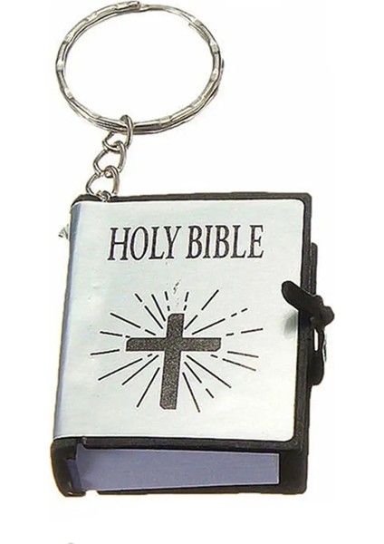 Gümüş Rengi 2022 Mini Ingilizce Kutsal Incil Anahtarlık Dini Hıristiyan Isa Çapraz Anahtarlıklar Kadın Çantası Hediyelik Eşya Dro Sıcak Satış (Yurt Dışından)