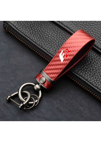 Kırmızı Yüksek Dereceli Karbon Fiber Desen Araba Anahtarlık Araba Logosu Koltuk Leon Için Özel Anahtarlık Fr Ibiza Altea Exeo Toledo Araba Aksesuarları (Yurt Dışından)