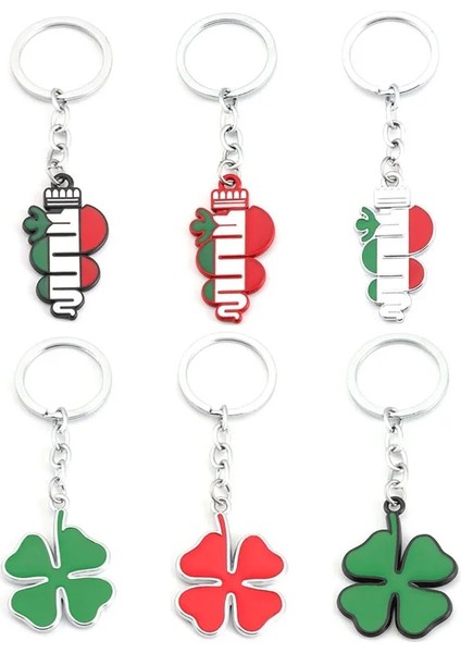 Kırmızı Araba Anahtarlık Yeşil Dört Yapraklı Yonca Anahtarlık Anahtarlık Yüzük Tutucu Alfa Romeo Gt Giulia Giulietta Stelvio Için (Yurt Dışından) indirimleri