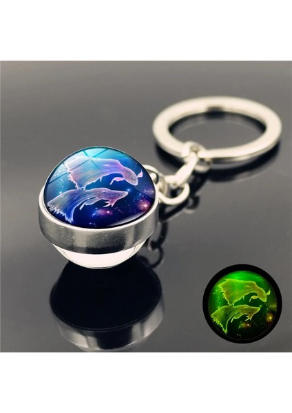 Boğa Burcu 12 Takımyıldızı Aydınlık Anahtarlık Cam Top Kolye Zodyak Anahtarlık Karanlıkta Glow Anahtarlık Tutucu Erkek Kadın Doğum Günü Hediyesi (Yurt Dışından) fırsatları