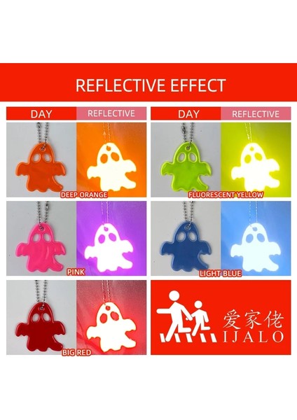 Turuncu Kırmızı Cadılar Bayramı Hayalet Sevimli Yansıtıcı Anahtarlık Araba Kolye Charm Çanta Aksesuarları Trafik Güvenliği Kullanımı Için (Yurt Dışından) fırsatları
