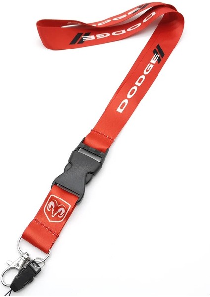 Kırmızı Vehıcar Araba Logo Kordon Boyun Askıları Dodge Tuşları Cep Telefonu USB Flash Sürücüler Anahtarlıklar Kimlik Rozetleri Kart Otomatik Asmak Halat (Yurt Dışından)