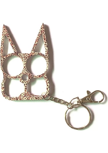 Leopar Rengi Araba Anahtarlık Yüzük Taşınabilir Sevimli Kedi Anahtarlık Araba Cam Kırıcı Kırık Pencere Kaçış Araba Güvenliği Hayat Kurtarıcı Çekiç Kendi Kendine Yardım (Yurt Dışından)