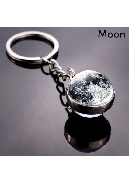 Ay Güneş Sistemi Gezegen Anahtarlık Galaxy Bulutsusu Uzay Anahtarlık Ay Dünya Güneş Mars Sanat Resmi Çift Taraflı Cam Top Araba Anahtarlık (Yurt Dışından)
