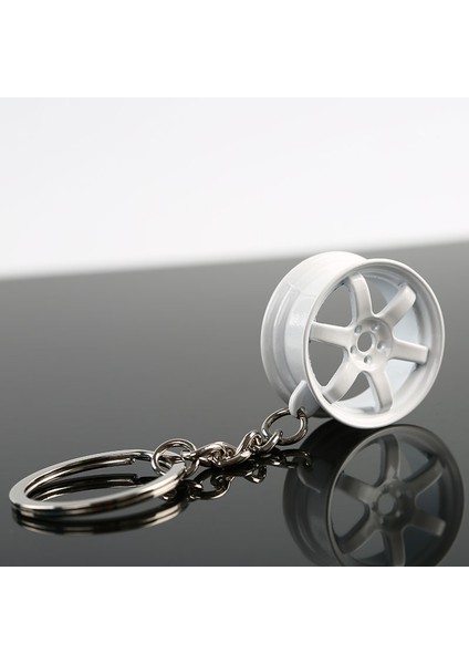 Beyaz Jant Hub Tuning Mini Anahtarlık Anahtarlık Anahtarlık Anahtarlık Sarkık Jdm Hellaflush Çinko Alaşım Araba Kamyon TE37 Cvt MB Tasarım (Yurt Dışından)