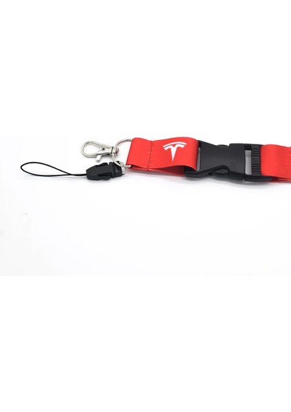 Tesla Kırmızısı Vehıcar Araba Ipi Boyun Askıları Tesla Oto Araç Aksesuar Kımlığı Sahipleri Telefon Anahtarlık Anahtarlık Ipi Anti-Kayıp (Yurt Dışından) modelleri
