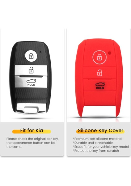 Kırmızı Keyyou Kia Rio Ceed Soul Sportage Için 3 Düğmeler Sorento Careanto Akıllı 3 Düğmeler Uzaktan Fob Kapak Silikon Araba Anahtarı Durum (Yurt Dışından) indirimleri
