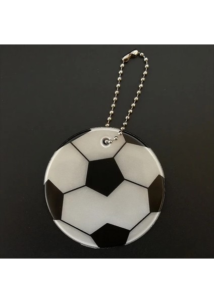 Beyaz Futbol Deseni Yumuşak Pvc Yansıtıcı Anahtarlık Trafik Güvenlik Çantası Yol Görünürlüğü Güvenliği Için Kolye Aksesuarları Reflectorgift (Yurt Dışından)