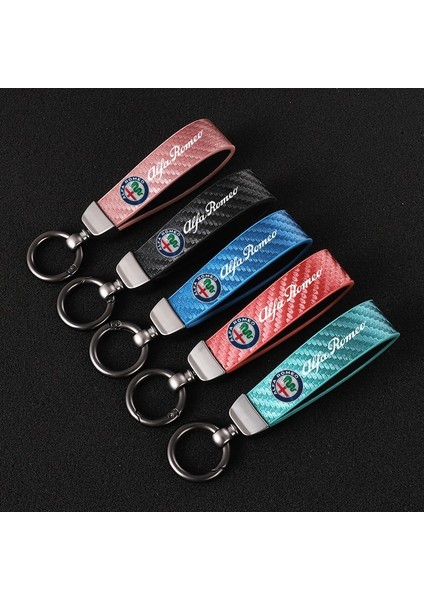 Pembe Yüksek Dereceli Karbon Fiber Desen Araba Anahtarlık Araba Logosu Alfa Romeo Gt Stelvio Mito Giulia Giulietta Için Özel Anahtarlık (Yurt Dışından) fiyatları