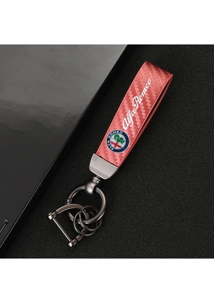 Pembe Yüksek Dereceli Karbon Fiber Desen Araba Anahtarlık Araba Logosu Alfa Romeo Gt Stelvio Mito Giulia Giulietta Için Özel Anahtarlık (Yurt Dışından) fırsatları