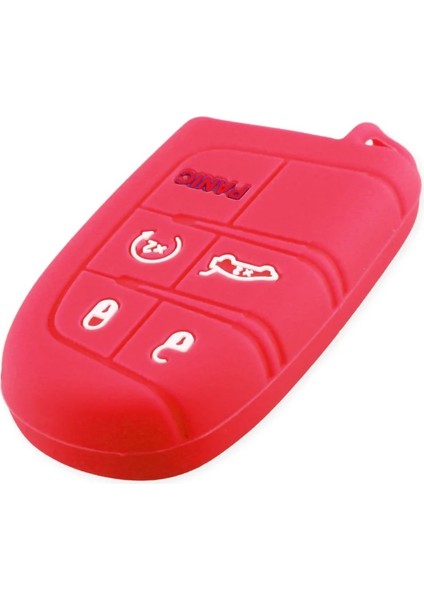 Kırmızı Keyyou Kılıf Silikon Araba Anahtarı Kapağı Jeep Grand Cherokee Renegade Dodge Jcuv Dart Journey Chrysler Uzaktan Fob Oto Anahtar (Yurt Dışından)
