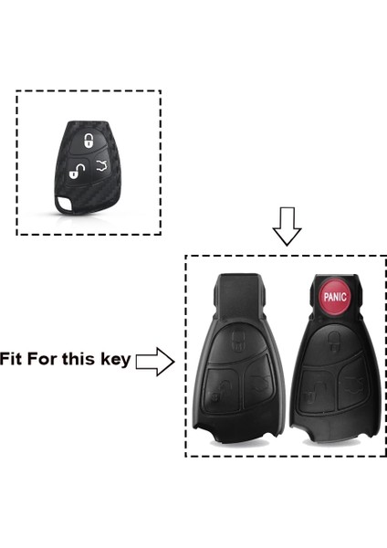 Silikon Kılıf Keyyou Karbon Fiber Uzaktan Araba Anahtarı Silikon Kılıf Kapak Koruyucu Mercedes-Benz Bce ml S Clk cl Fob 3 Düğmeler Anahtarsız Giriş (Yurt Dışından) fiyatları