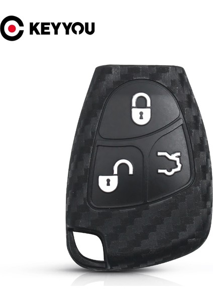 Silikon Kılıf Keyyou Karbon Fiber Uzaktan Araba Anahtarı Silikon Kılıf Kapak Koruyucu Mercedes-Benz Bce ml S Clk cl Fob 3 Düğmeler Anahtarsız Giriş (Yurt Dışından) fırsatları