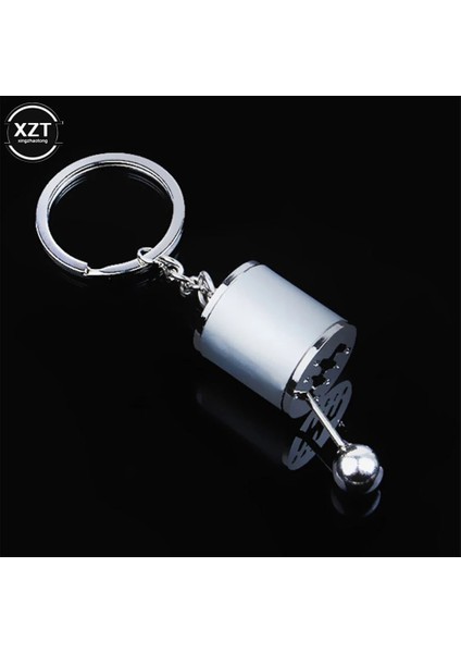 Gümüş Rengi Yaratıcı Araba 6 Hız Şanzıman Dişli Kafası Anahtarlık Manuel Şanzıman Kolu Metal Anahtarlık Araba Takma Metal Kolye Anahtarlık (Yurt Dışından)
