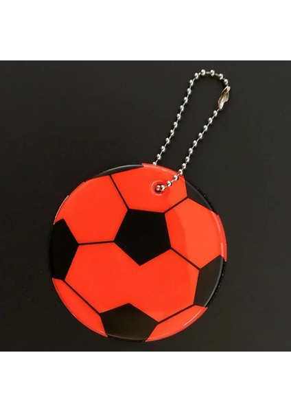 Turuncu Kırmızı Futbol Deseni Yumuşak Pvc Yansıtıcı Anahtarlık Trafik Güvenlik Çantası Yol Görünürlüğü Güvenliği Için Kolye Aksesuarları Reflectorgift (Yurt Dışından)