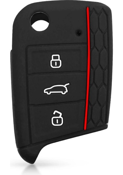 Siyah Keeyou Araba-Styling Silikon Araba Anahtarı Kapağı Kılıf Volkswagen Vw Golf 7 Mk7 Skoda Octavia A7 Seat Leon Ibiza Fob 3 Düğmeler (Yurt Dışından)