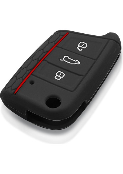 Siyah Keeyou Araba-Styling Silikon Araba Anahtarı Kapağı Kılıf Volkswagen Vw Golf 7 Mk7 Skoda Octavia A7 Seat Leon Ibiza Fob 3 Düğmeler (Yurt Dışından) modelleri