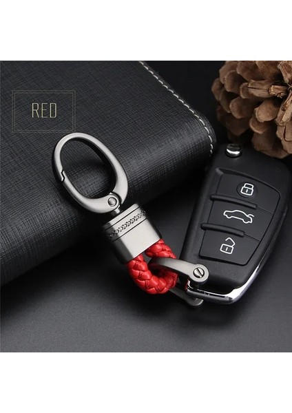 Kırmızı Kukakey El Dokuma At Nalı Toka Araba Anahtarlık Anahtarlık Oto Araba Anahtarlık Yüzükler Tutucu Audi Bmw Benz Mazda Toyota Renault (Yurt Dışından)