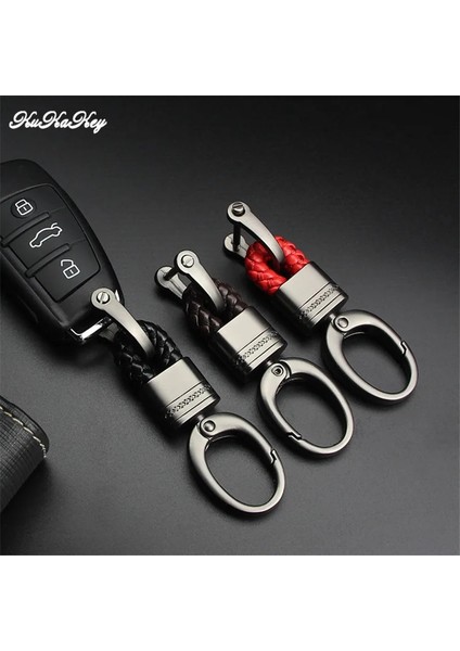 Kırmızı Kukakey El Dokuma At Nalı Toka Araba Anahtarlık Anahtarlık Oto Araba Anahtarlık Yüzükler Tutucu Audi Bmw Benz Mazda Toyota Renault (Yurt Dışından) modelleri