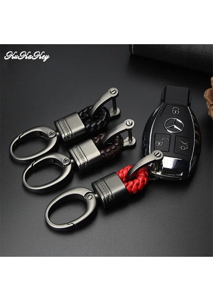 Kırmızı Kukakey El Dokuma At Nalı Toka Araba Anahtarlık Anahtarlık Oto Araba Anahtarlık Yüzükler Tutucu Audi Bmw Benz Mazda Toyota Renault (Yurt Dışından) fırsatları
