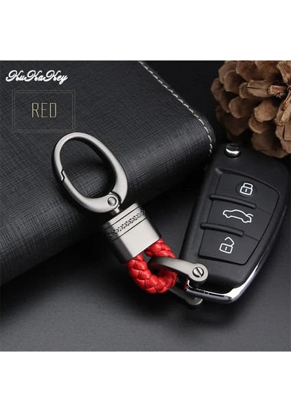 Kırmızı Kukakey El Dokuma At Nalı Toka Araba Anahtarlık Anahtarlık Oto Araba Anahtarlık Yüzükler Tutucu Audi Bmw Benz Mazda Toyota Renault (Yurt Dışından) indirimleri