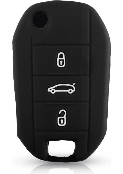 Siyah Keyyou 3 Düğme Peugeot Için Citroeactul Anahtar Koruyucu Silikon Araba Anahtarı Durum Kapağı (Yurt Dışından)