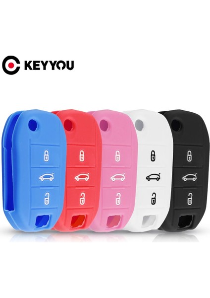 Siyah Keyyou 3 Düğme Peugeot Için Citroeactul Anahtar Koruyucu Silikon Araba Anahtarı Durum Kapağı (Yurt Dışından) fiyatları