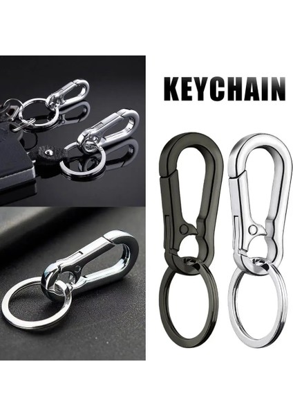 Siyah 1 Adet Dayanıklı Araba Anahtarlık Tek Parça Kalıplama Hafif Malzeme Paslanmaz Çelik Toka Kanca Açık Karabina Şekli Anahtarlık (Yurt Dışından) fiyatları