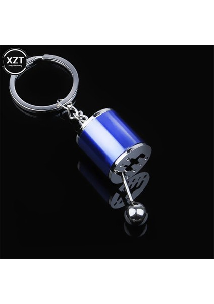Mavi Yaratıcı Araba 6 Hız Şanzıman Dişli Kafası Anahtarlık Manuel Şanzıman Kolu Metal Anahtarlık Araba Takma Metal Kolye Anahtarlık (Yurt Dışından)