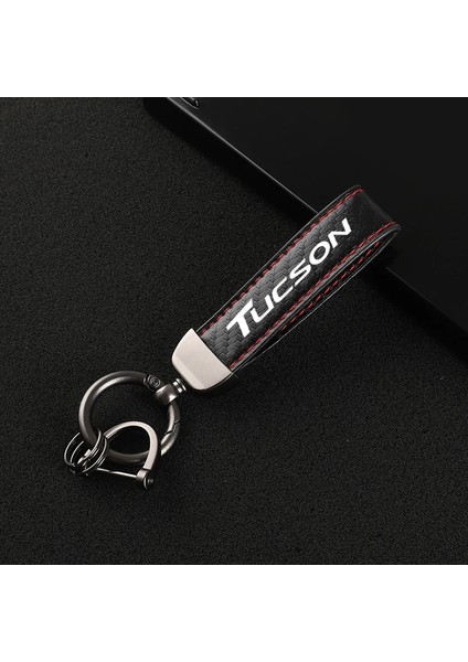 Kırmızı Hyundai Tucson Nx Için Araba Yeni Karbon Fiber Hattı ile Deri Araba Anahtarlık Özel Anahtar Yüzükler (Yurt Dışından) fiyatları