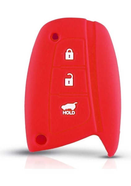 Kırmızı Keyyou Silikon Uzaktan Anahtar Kapak Kılıf Fob Koruyucu Hyundai Solaris IX35 IX45 Accent Elantra Santa Fe 3 Bt Kılıf Anahtar Kapak (Yurt Dışından)