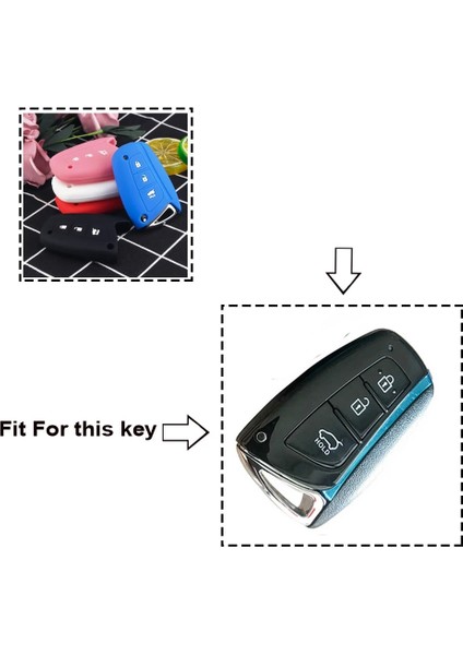 Kırmızı Keyyou Silikon Uzaktan Anahtar Kapak Kılıf Fob Koruyucu Hyundai Solaris IX35 IX45 Accent Elantra Santa Fe 3 Bt Kılıf Anahtar Kapak (Yurt Dışından) fırsatları