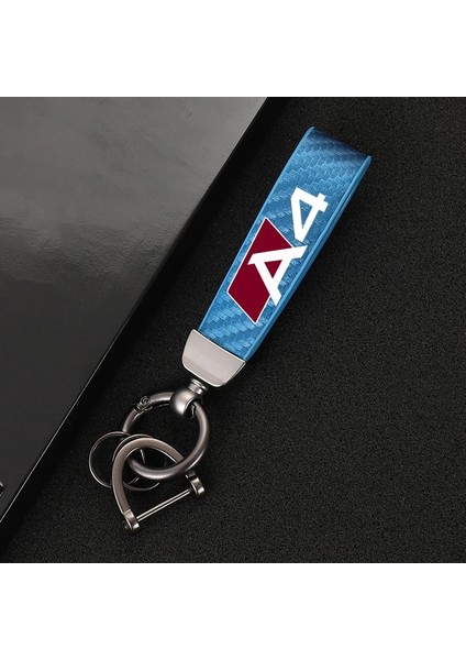 Siyah Araba Yüksek Dereceli Karbon Fiber Deri Araba Keycha Derece Dönen At Nalı Anahtarlıklar Audi Av 8y A4 B6 B7 B8 B9 Araba (Yurt Dışından) indirimleri