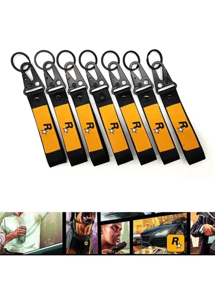 1 Adet Kırmızı Sarı Muti-Kolye Anahtarlık Dayanıklı Anahtarlık Naylon Dokuma Askı Anahtarlık Anahtarlık Oyun Gta Oto 5 Hayranları Için Anahtarlık Anahtarlık (Yurt Dışından)