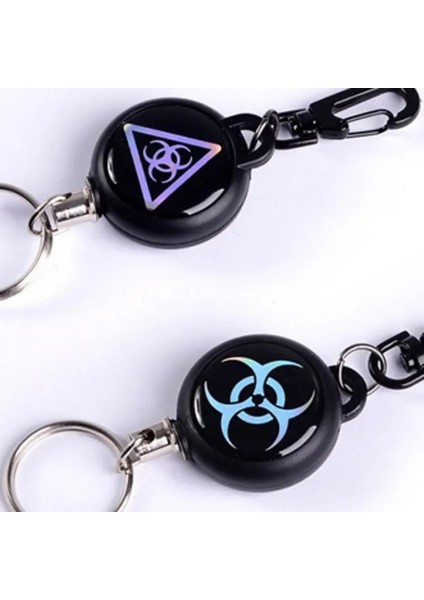 A 60CM Elastik Tel Halat Kamp Teleskopik Hırsız Zincir Anahtarlık Taktik Anahtarlık Açık Anahtarlık Geri Çekilebilir Anahtar Cha (Yurt Dışından)